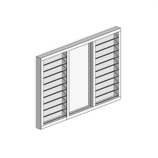 Louvre Window (3Bay) XOX 2100 H x 2710 W
