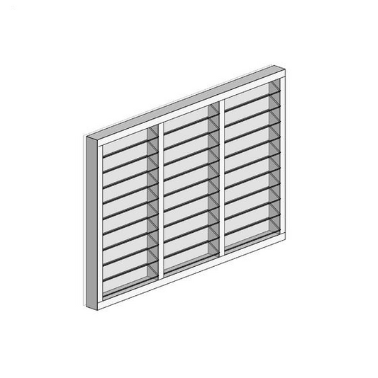 Louvre Window (3Bay) 2400 H x 2710 W