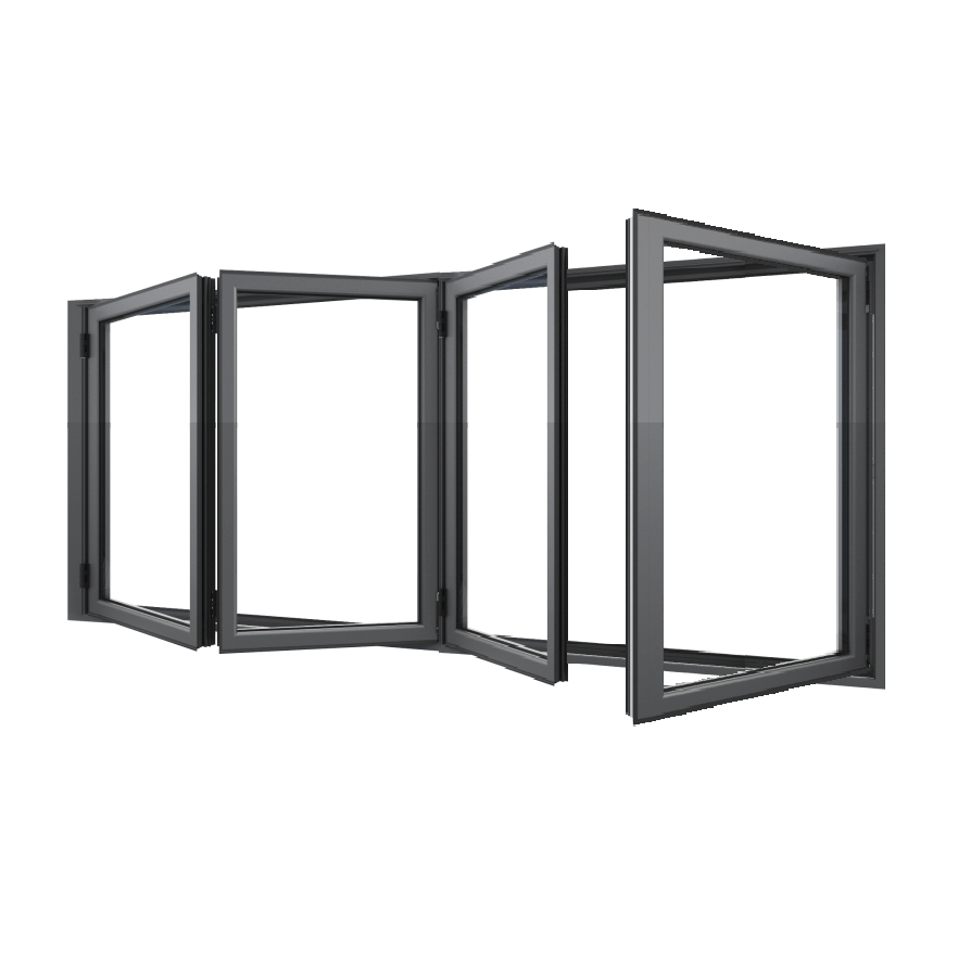Bifold Window 3-STACKING LEFT / 1 RIGHT (OPEN OUT) 1200 H x 2150 W