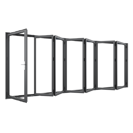 Bifold Doors 6-STACKING RIGHT \ 1 LEFT (OPEN OUT) 2400 H x 6350 W